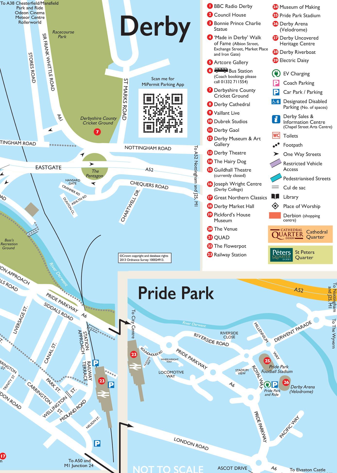 Map of Derby outside of City centre